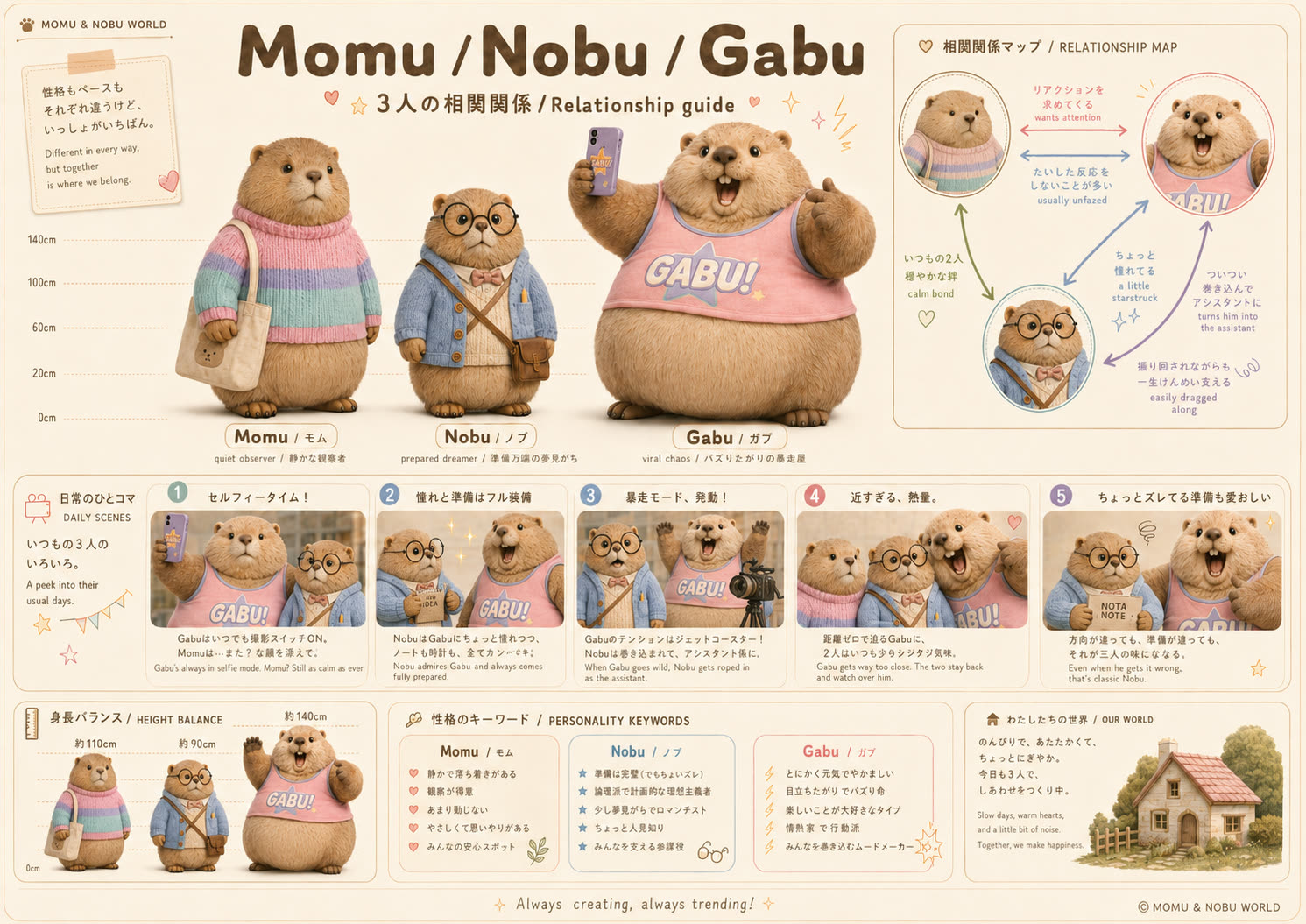 Momu・Nobu・Gabuの関係を示す相関図